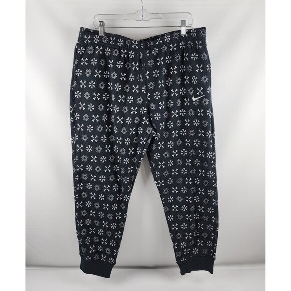 Nike Sportswear Club Pants Mens XL Black White Fleece Monogram Joggers NWT - Picture 1 of 14